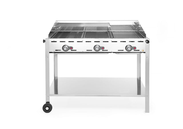 GREEN FIRE BARBECUE CON 3 BRUCIATORI, HENDI, PROFI LINE, 17,4KW, 1078X612X(H)825MM - 149591