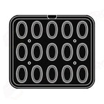 15 IMPRONTE OVALI FESTONATE 77X48/60X32 H 20 MM - PIASTRA PER COOKMATIC 380X330 MM - PIASTRA-C - PAVONI ITALIA