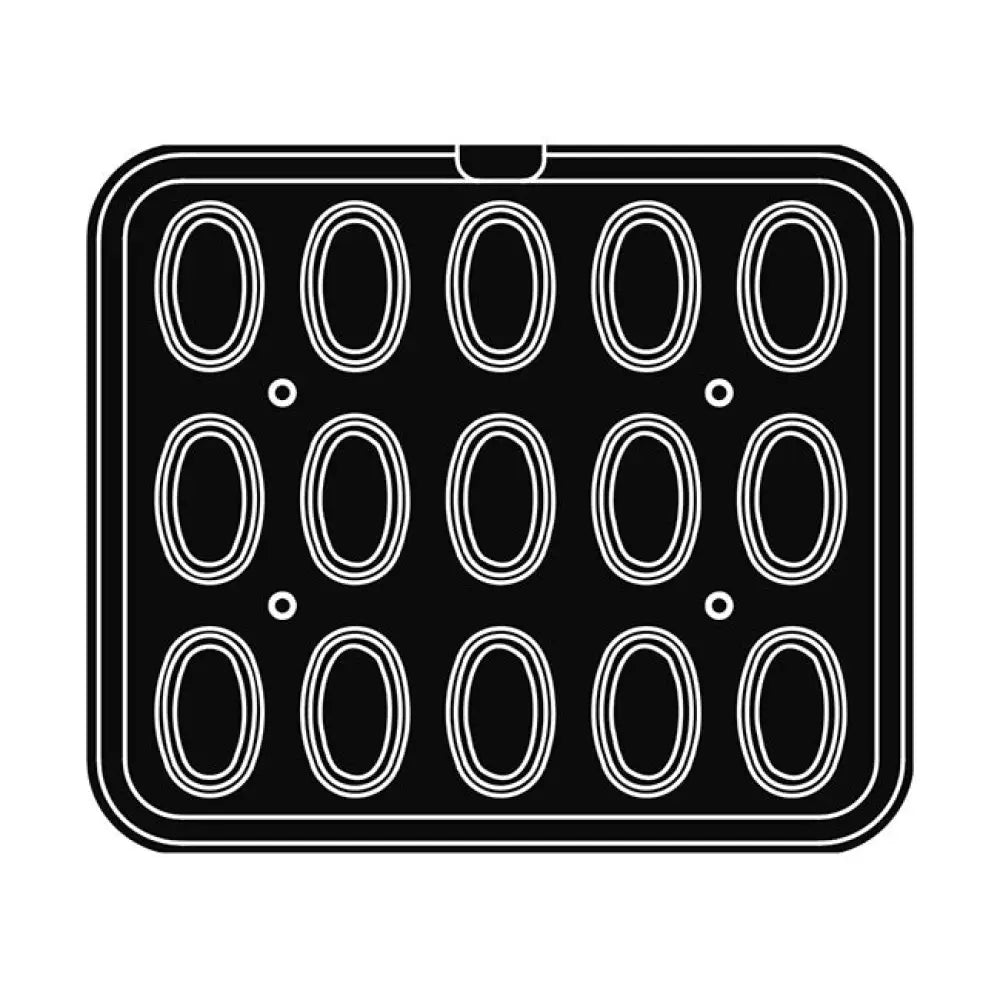 15 IMPRONTE OVALI FESTONATE 77X48/60X32 H 20 MM - PIASTRA PER COOKMATIC 380X330 MM - PIASTRA-C - PAVONI ITALIA