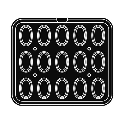 15 IMPRONTE OVALI FESTONATE 77X48/60X32 H 20 MM - PIASTRA PER COOKMATIC 380X330 MM - PIASTRA-C - PAVONI ITALIA