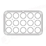 15 IMPRONTE TONDE Ø 80 X H 20 MM - PIASTRA 530X330 MM PER COOKMATIC MAXI - MAXIW - PAVONI ITALIA - PIASTRE E STAMPI