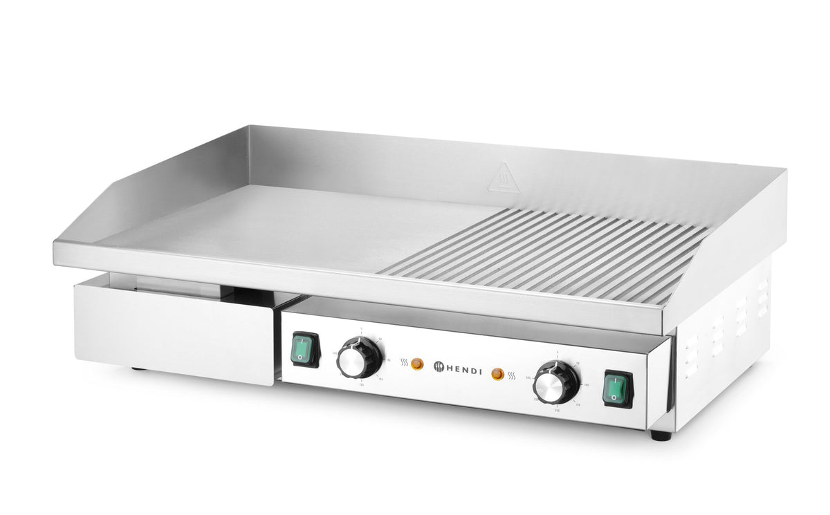 PIASTRA, METÀ LISCIA, METÀ RIGATA, HENDI, BUDGET LINE, 400V/4400W, 720X460X(H)241MM - 154991