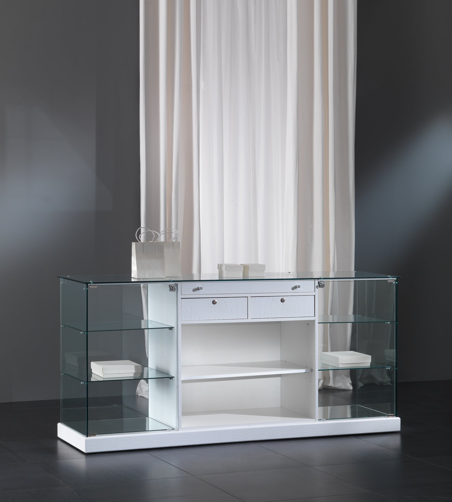 BANCHI VENDITA BLACK&WHITE 183X46X90 CM - 18/B - ITALVETRINE