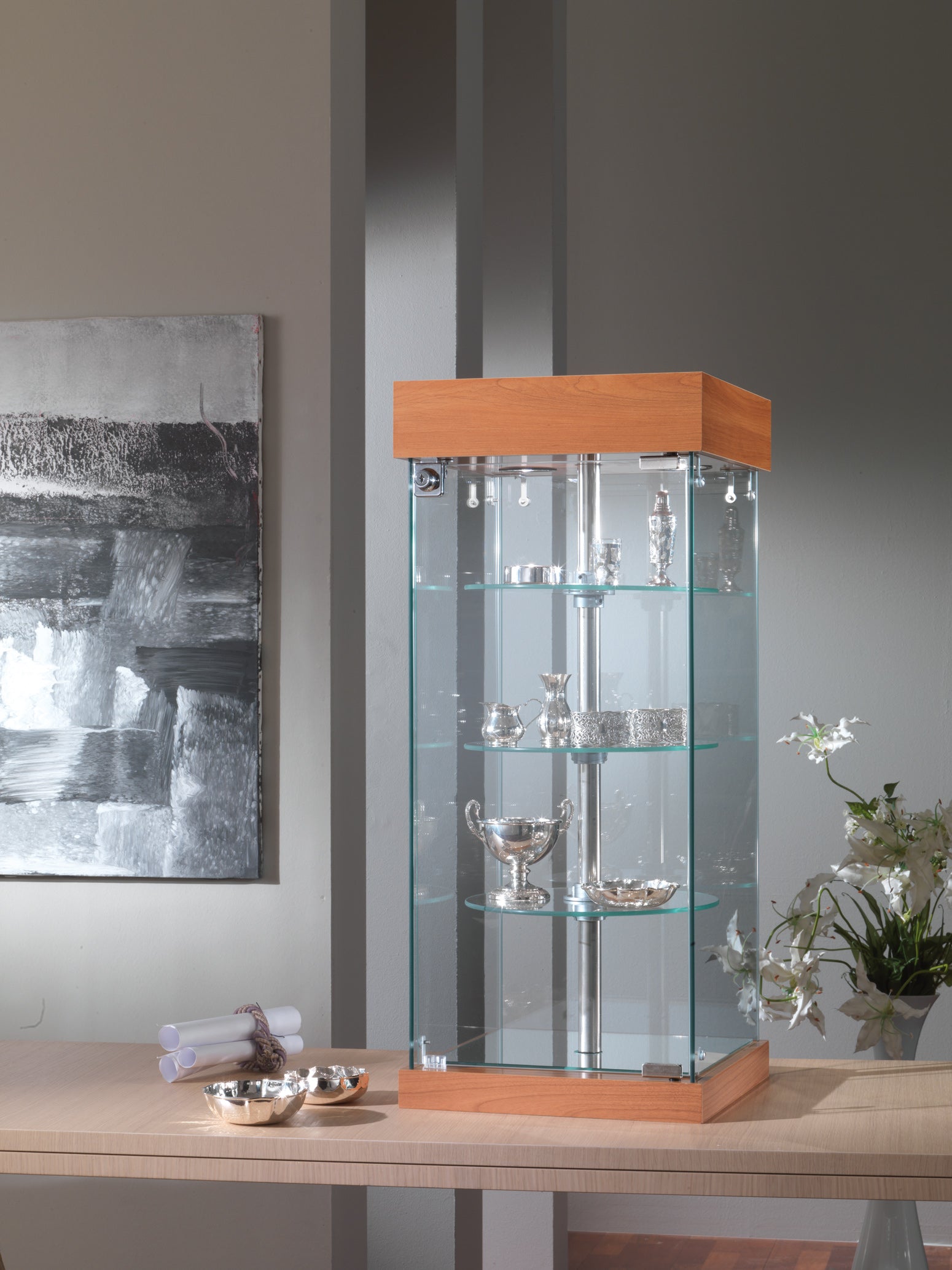VETRINE DA BANCO, VETRINE GIREVOLI LAMINATO 31X31X74 CM - 201/RQ - ITALVETRINE