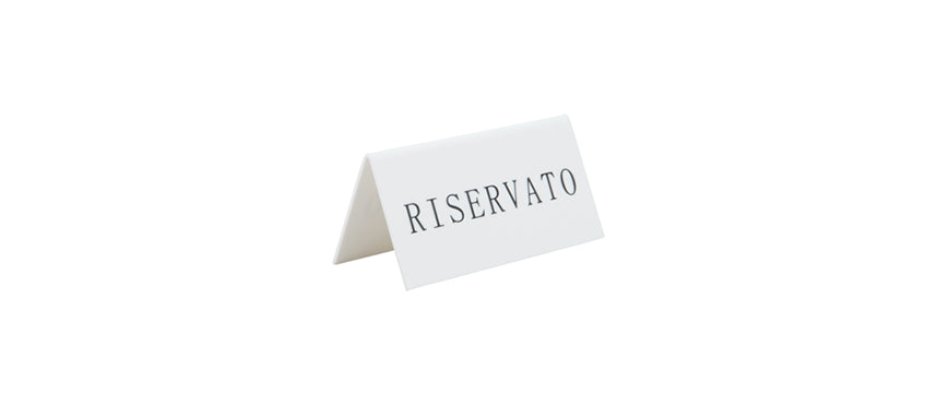 CONF.5 PZ SEGNAPOSTO ACRILICO BIANCO RISERVATO - 201429 - MORINI
