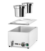 SET: BAGNO-MARIA RANGER + 2 CONTENITORI DA 4L CON COPERCHIO, HENDI, GN (H)150MM, 8L, 230V/1000W, 604 - 201473