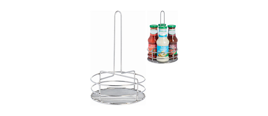ABERT PORTACONDIMENTI 4 SCOMP.FILO INOX CM16 H25 - 201513 - MORINI