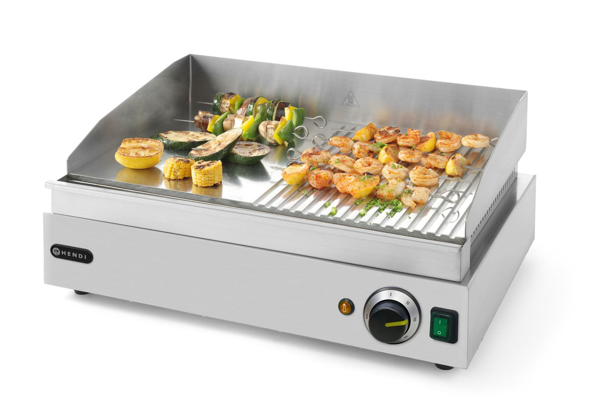 FRY TOP METÀ RIGATA, HENDI, PROFI LINE, 1/2 LISCIA, 1/2 RIGATA, 230V/2400W, 527X404X(H)233MM - 203156