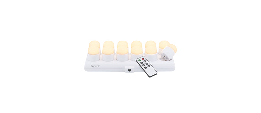 SET 12 PZ CANDELE LED C/BASE RICARICA E TELEC. - 203307 - MORINI