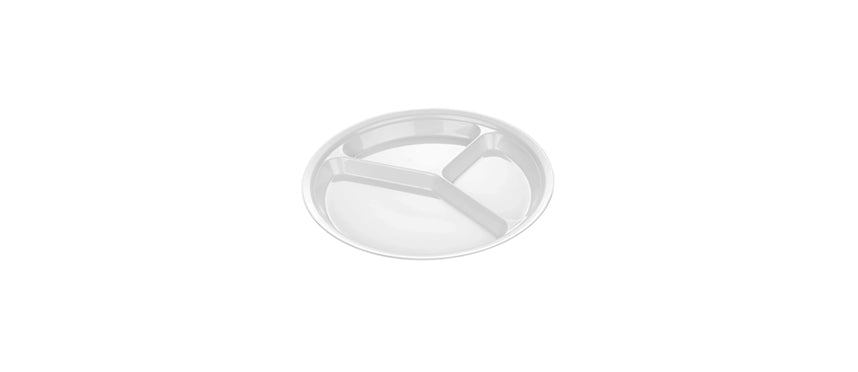 PIATTO 3 SCOMPARTI MELAMINA BIANCO CM 27,6 - 203335 - MORINI