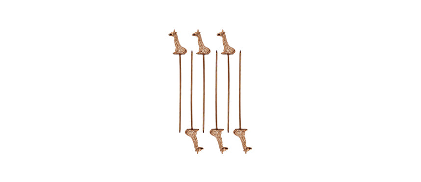 SET 6 PZ SPIEDINO COCKTAIL GIRAFFA RAME INOX - 203730 - MORINI