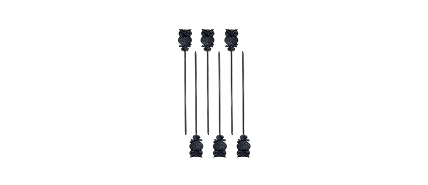 SET 6 PZ SPIEDINO COCKTAIL GUFO NERO INOX - 203732 - MORINI