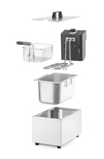 FRIGGITRICE PROFONDA, HENDI, BUDGET LINE, GN 1/3, 4L, ARGENTO, 230V/2800W, 184X404X(H)258MM - 205631