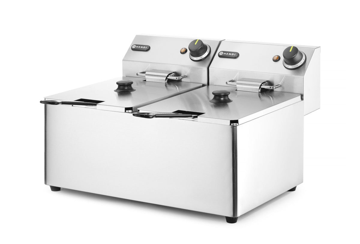 FRIGGITRICE KITCHEN LINE - 2X 8L, HENDI, KITCHEN LINE, 16L, 230V/7000W, 542X430X(H)351MM - 205839