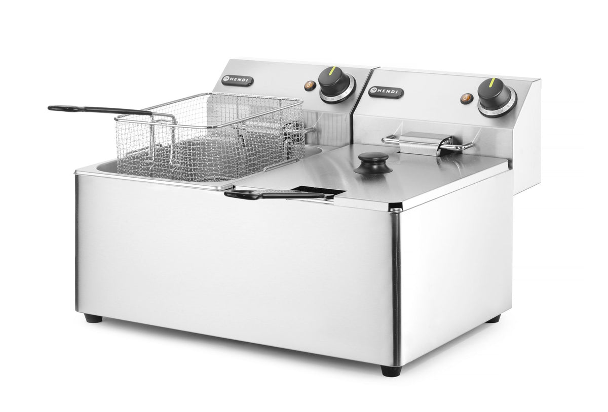 FRIGGITRICE KITCHEN LINE - 2X 8L, HENDI, KITCHEN LINE, 16L, 230V/7000W, 542X430X(H)351MM - 205839