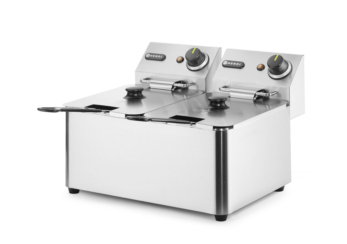 FRIGGITRICE PROFONDA 2X4 L, HENDI, KITCHEN LINE, 8L, 230V/6000W, 470X380X(H)315MM - 205846