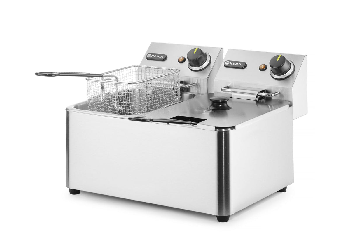 FRIGGITRICE PROFONDA 2X4 L, HENDI, KITCHEN LINE, 8L, 230V/6000W, 470X380X(H)315MM - 205846
