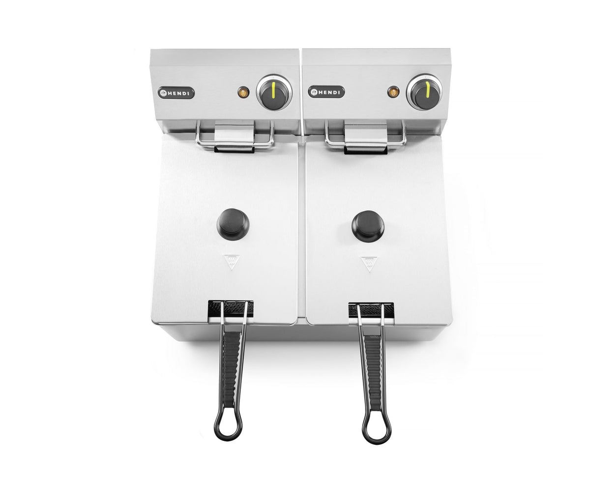 FRIGGITRICE PROFONDA 2X4 L, HENDI, KITCHEN LINE, 8L, 230V/6000W, 470X380X(H)315MM - 205846