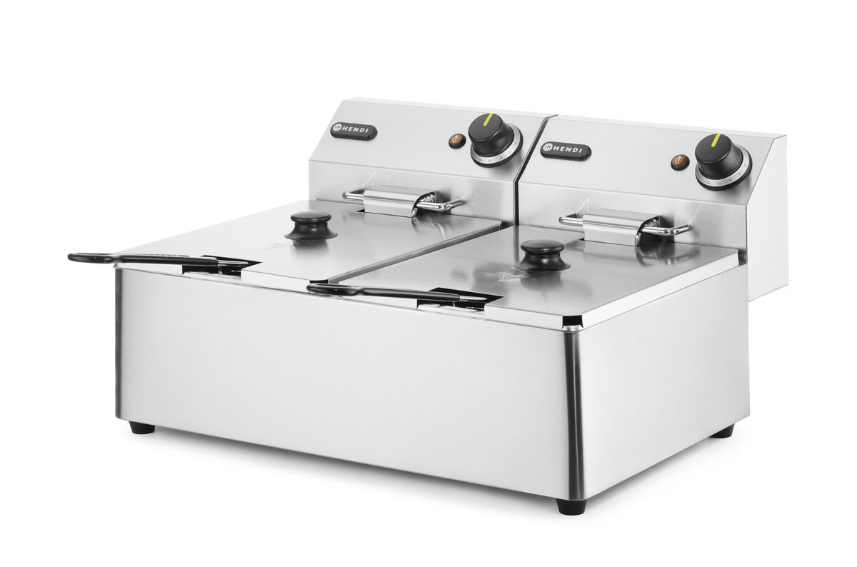 FRIGGITRICE KITCHEN LINE - 2X 6L, HENDI, KITCHEN LINE, 12L, 230V/6600W, 550X430X(H)305MM - 205853