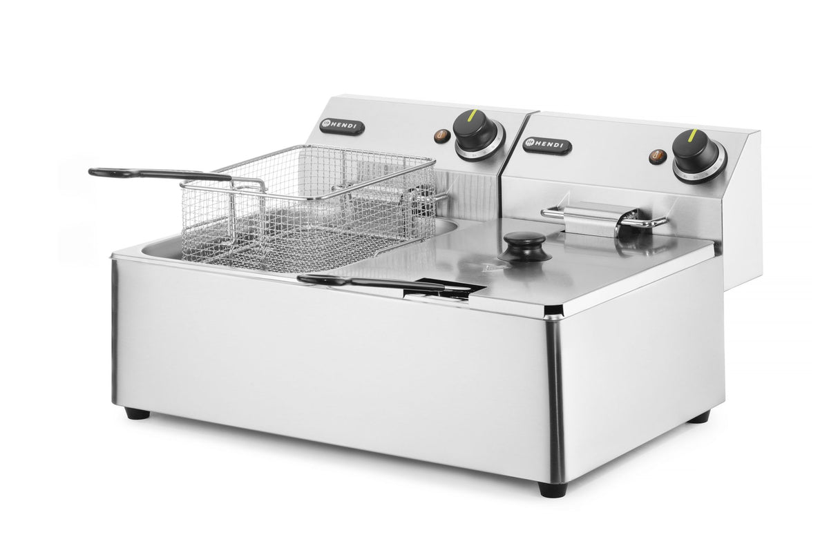FRIGGITRICE KITCHEN LINE - 2X 6L, HENDI, KITCHEN LINE, 12L, 230V/6600W, 550X430X(H)305MM - 205853