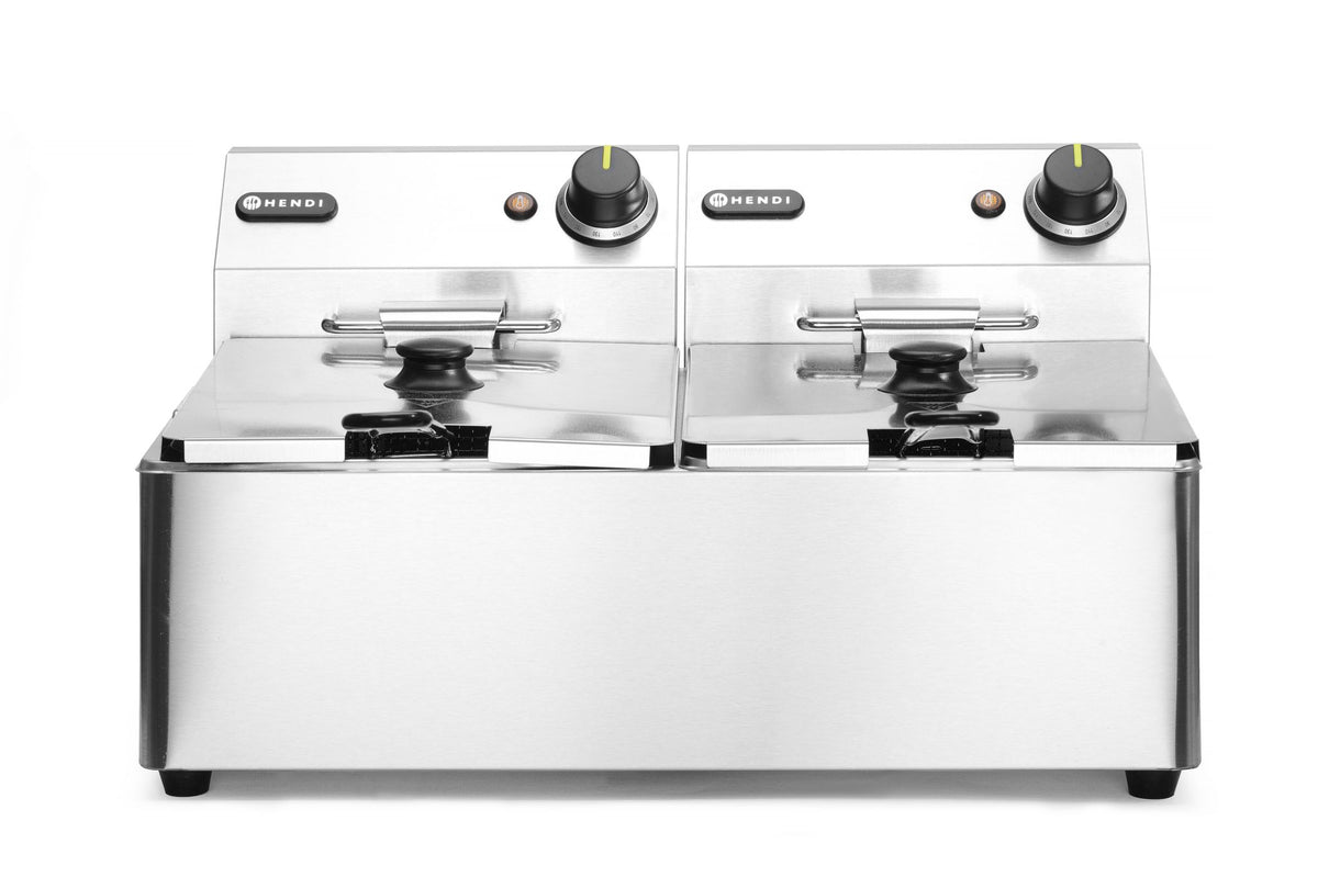 FRIGGITRICE KITCHEN LINE - 2X 6L, HENDI, KITCHEN LINE, 12L, 230V/6600W, 550X430X(H)305MM - 205853