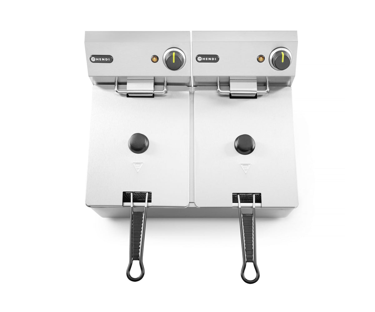 FRIGGITRICE KITCHEN LINE - 2X 6L, HENDI, KITCHEN LINE, 12L, 230V/6600W, 550X430X(H)305MM - 205853