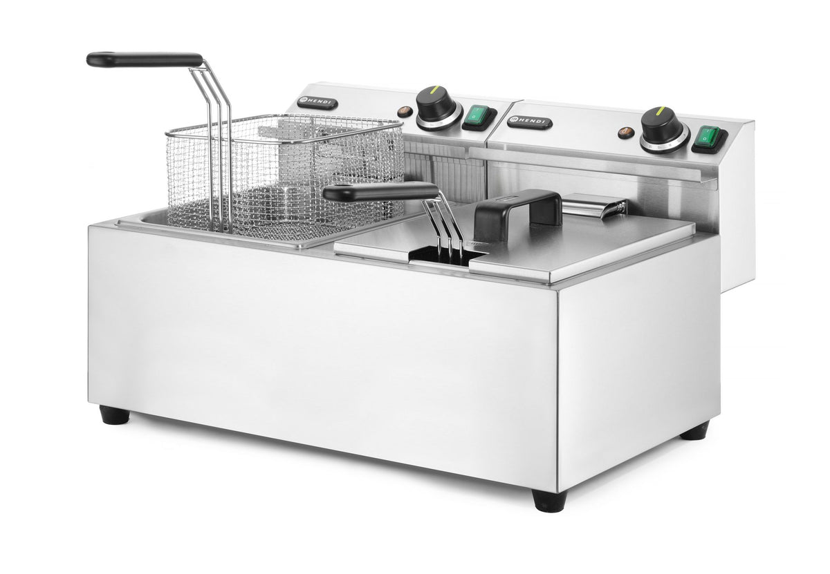 FRIGGITRICI PROFI LINE - 2 X 8 L, HENDI, PROFI LINE, 16L, 230V/7000W, 605X460X(H)369MM - 207307