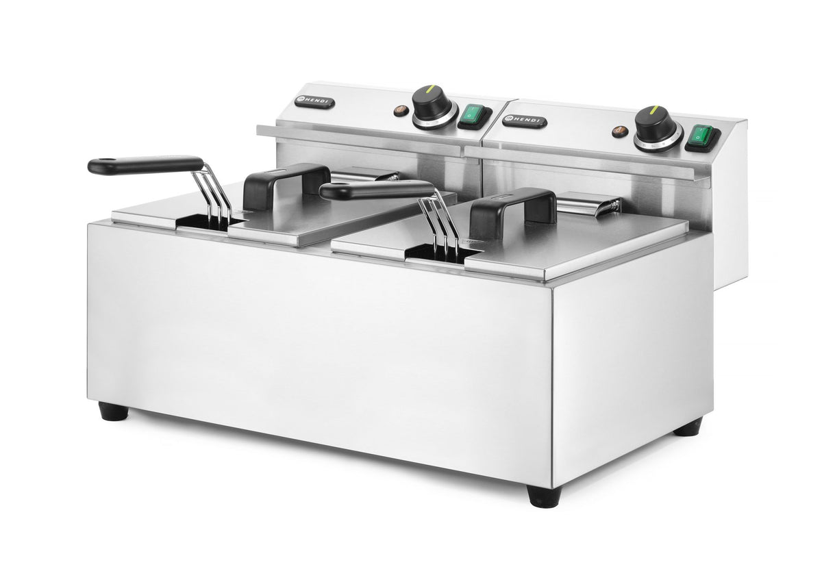 FRIGGITRICI PROFI LINE - 2 X 8 L, HENDI, PROFI LINE, 16L, 230V/7000W, 605X460X(H)369MM - 207307