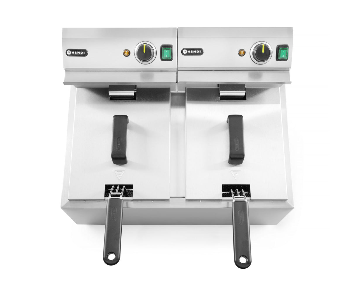 FRIGGITRICI PROFI LINE - 2 X 8 L, HENDI, PROFI LINE, 16L, 230V/7000W, 605X460X(H)369MM - 207307