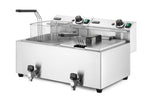 FRIGGITRICE PROFI LINE CON RUBINETTI DI SCARICO - 2 X 8 L, HENDI, PROFI LINE, 16L, 230V/7000W, 610X5 - 209301
