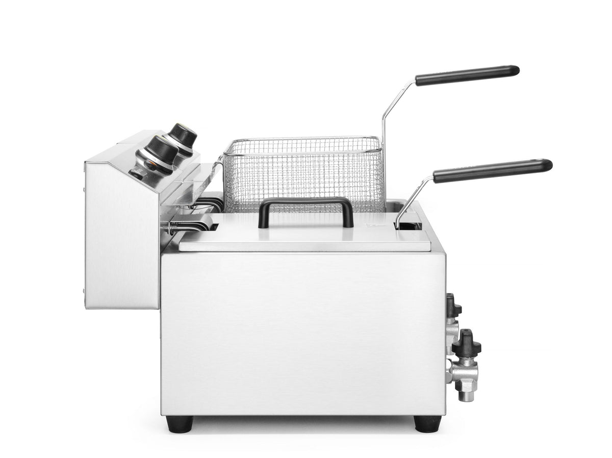 FRIGGITRICE PROFI LINE CON RUBINETTI DI SCARICO - 2 X 8 L, HENDI, PROFI LINE, 16L, 230V/7000W, 610X5 - 209301