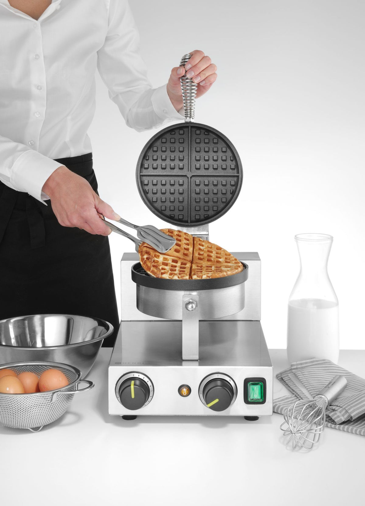 PIASTRA PER WAFFLE ROTONDA, HENDI, 230V/1000W, 250X491X(H)285MM - 212172