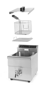 FRIGGITRICE AD INDUZIONE CON RUBINETTO DI SCARICO - 8 L, HENDI, 8L, GRIGIO CHIARO, 230V/3500W, 288X6 - 215012