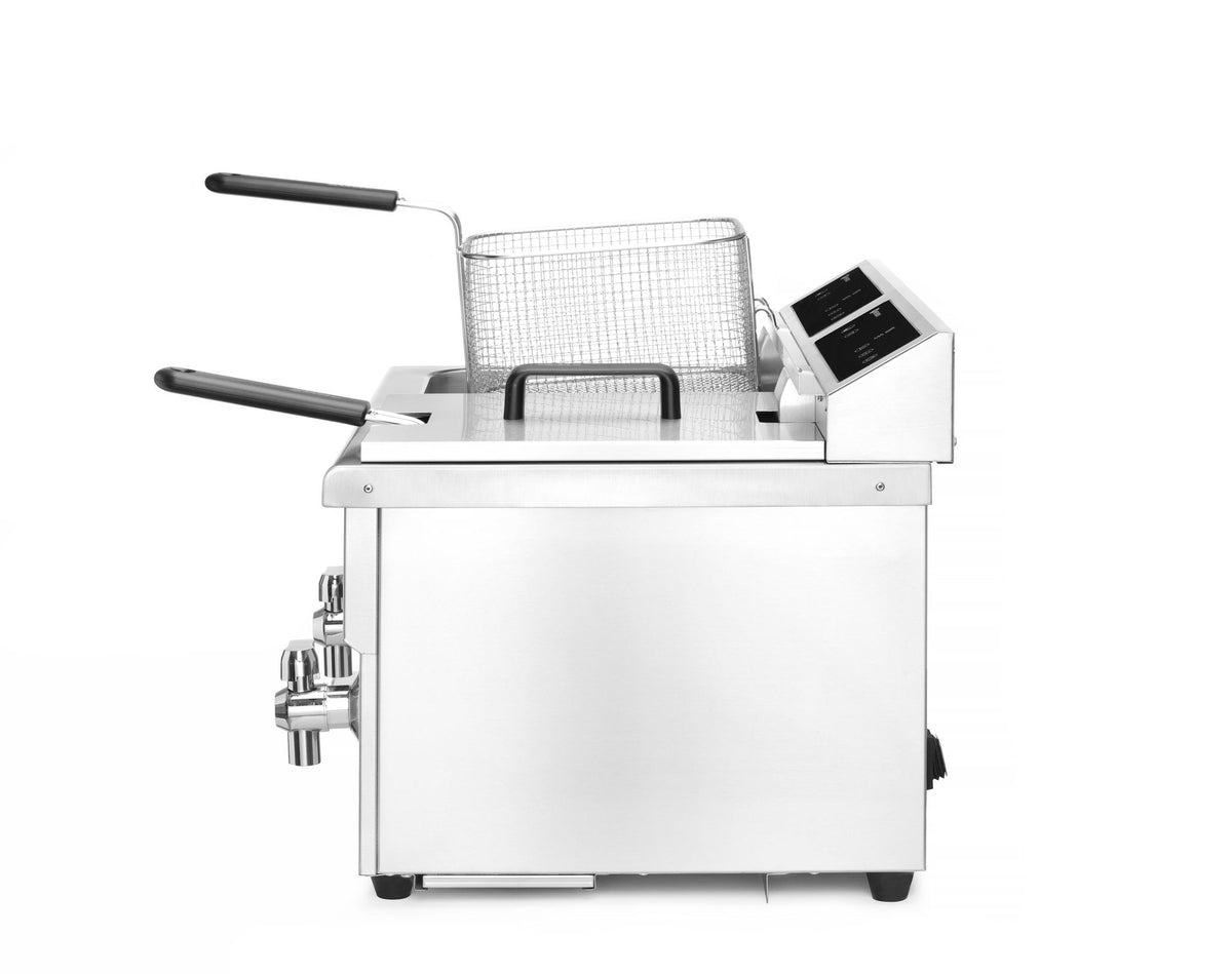 FRIGGITRICE AD INDUZIONE CON RUBINETTI DI SCARICO - 2 X 8 L, HENDI, PROFI LINE, 16L, 230V/7000W, 577 - 215029