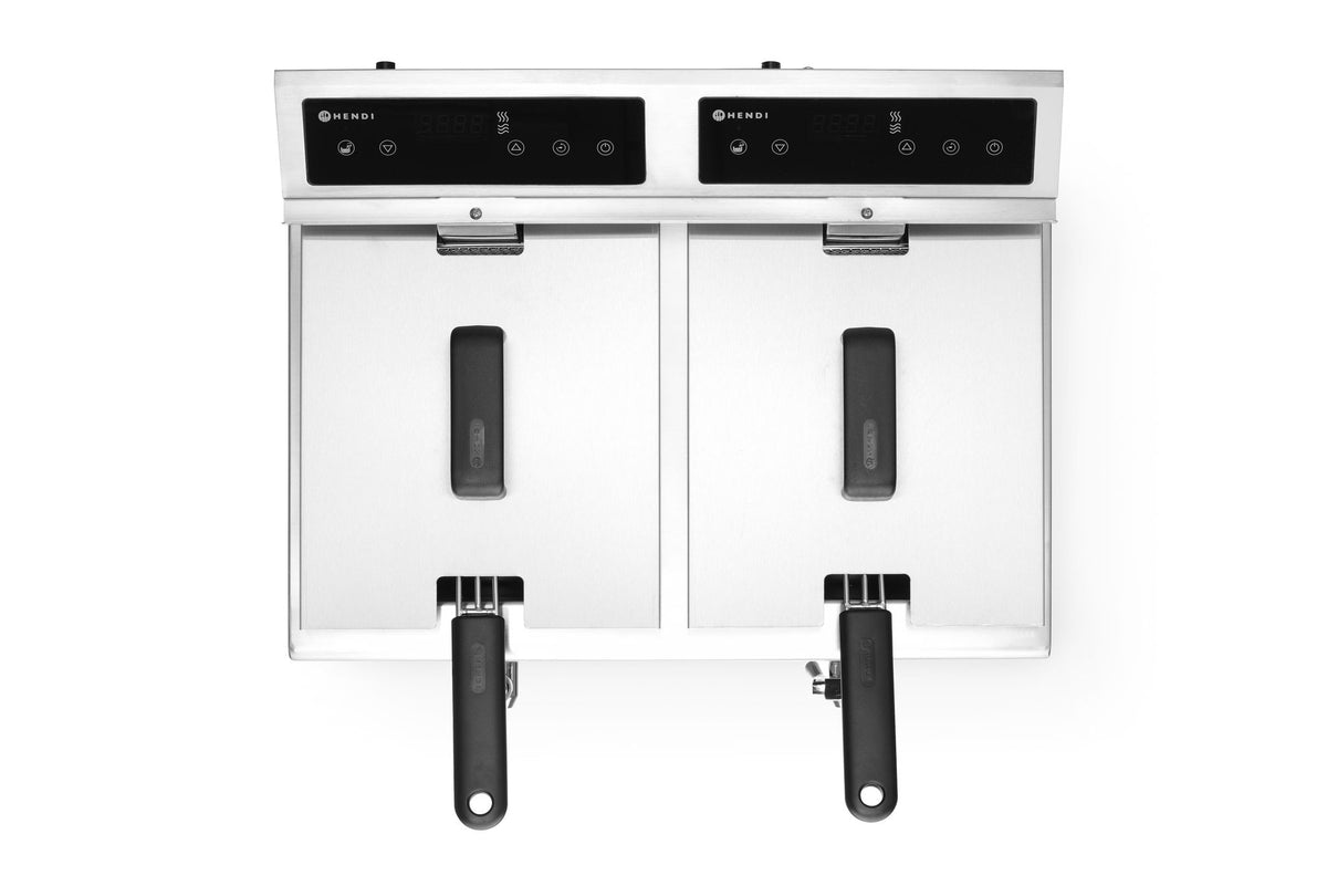 FRIGGITRICE AD INDUZIONE CON RUBINETTI DI SCARICO - 2 X 8 L, HENDI, PROFI LINE, 16L, 230V/7000W, 577 - 215029