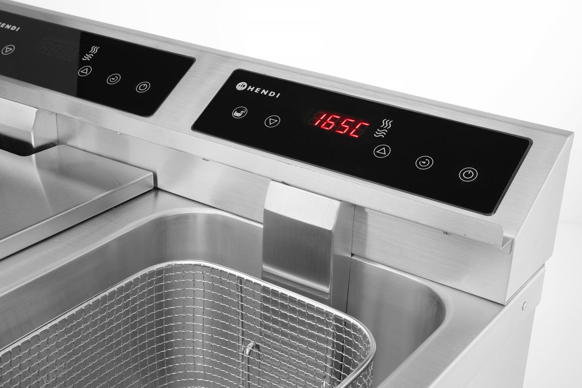 FRIGGITRICE AD INDUZIONE CON RUBINETTI DI SCARICO - 2 X 8 L, HENDI, PROFI LINE, 16L, 230V/7000W, 577 - 215029
