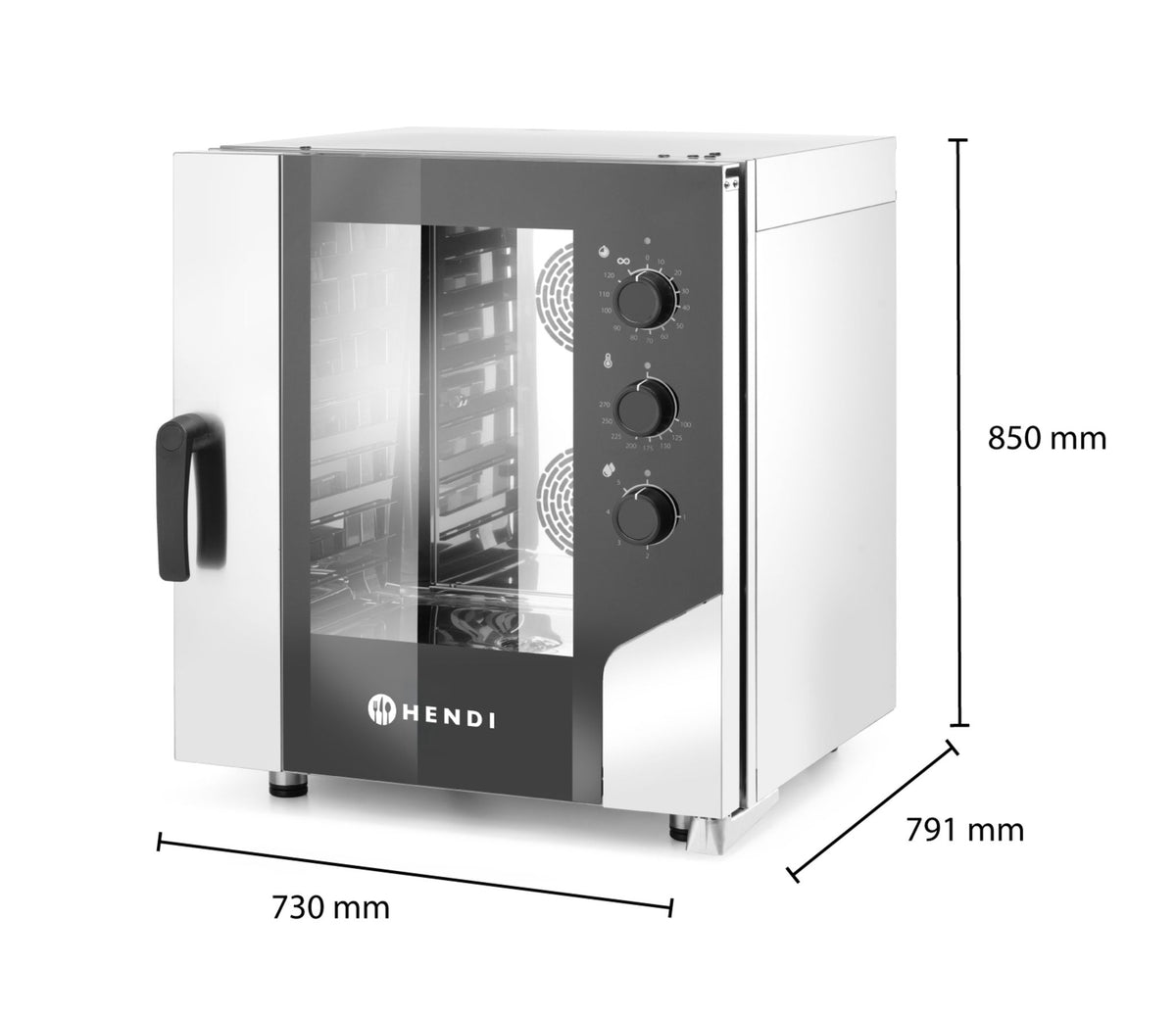 CONTROLLO FORNO A VAPORE A CONVEZIONE 7X GN1/1, HENDI, 400V/10400W, 730X855X(H)850MM - 219928