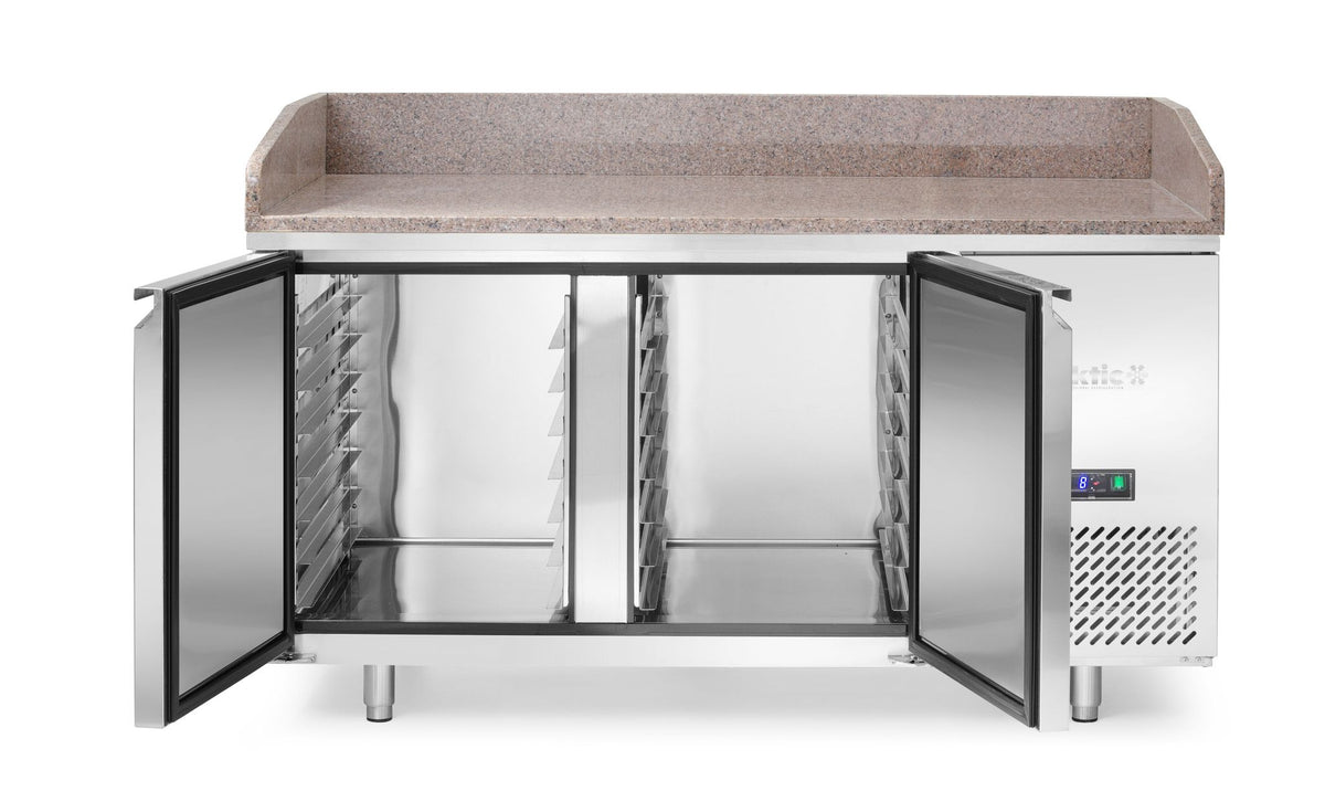 BANCO PIZZA CON PIANO DI LAVORO IN GRANITO, 2 PORTE, ARKTIC, 250L, GRANITO, 230V/250W, 1510X800X(H)8 - 220245