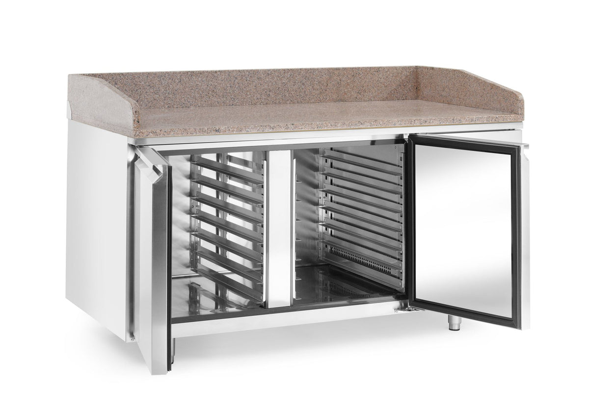 BANCO PIZZA CON PIANO DI LAVORO IN GRANITO, 2 PORTE, ARKTIC, 250L, GRANITO, 230V/250W, 1510X800X(H)8 - 220245