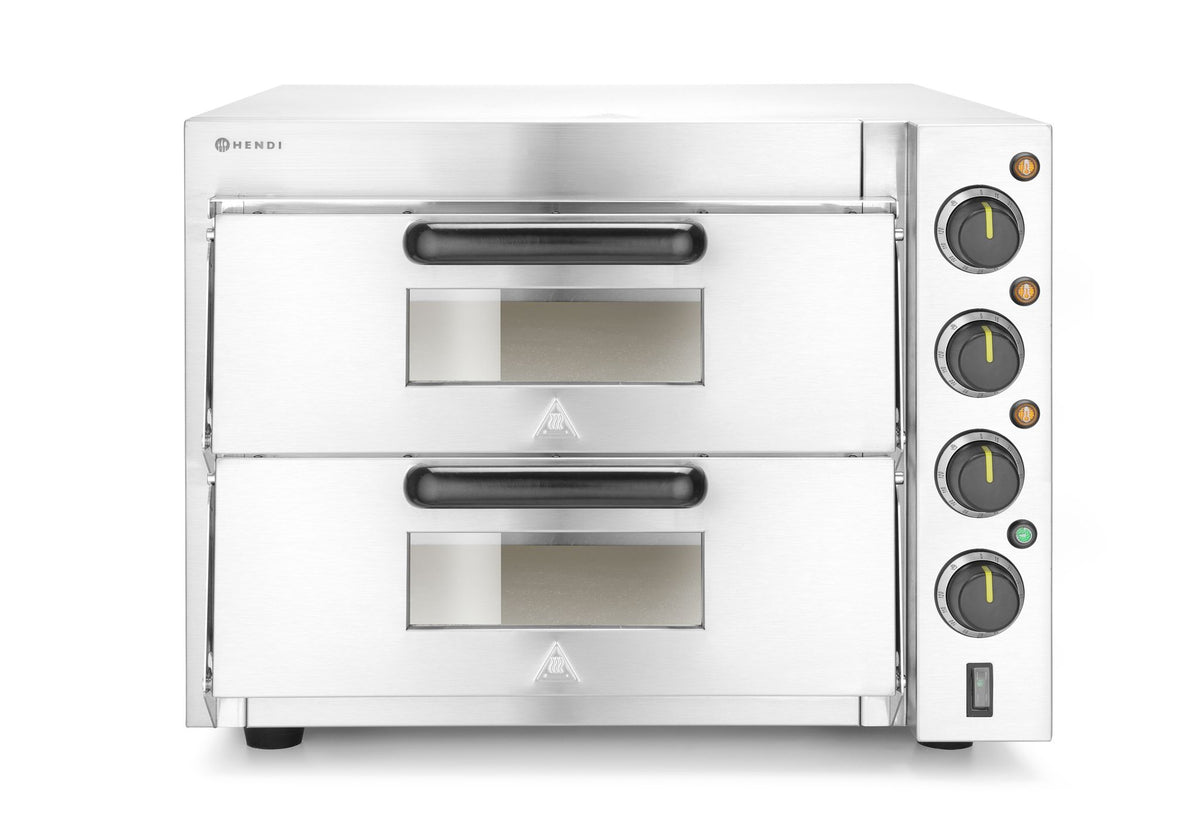 FORNO PIZZA SOVRAPPOSTO 3000W, HENDI, ARGENTO, 230V/3000W, 580X560X(H)435MM - 220283
