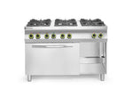 CUCINA A GAS KITCHEN LINE 6 BRUCIATORI CON FORNO A CONVEZIONE GN 1/1, HENDI, KITCHEN LINE, 230V/3000 - 225899
