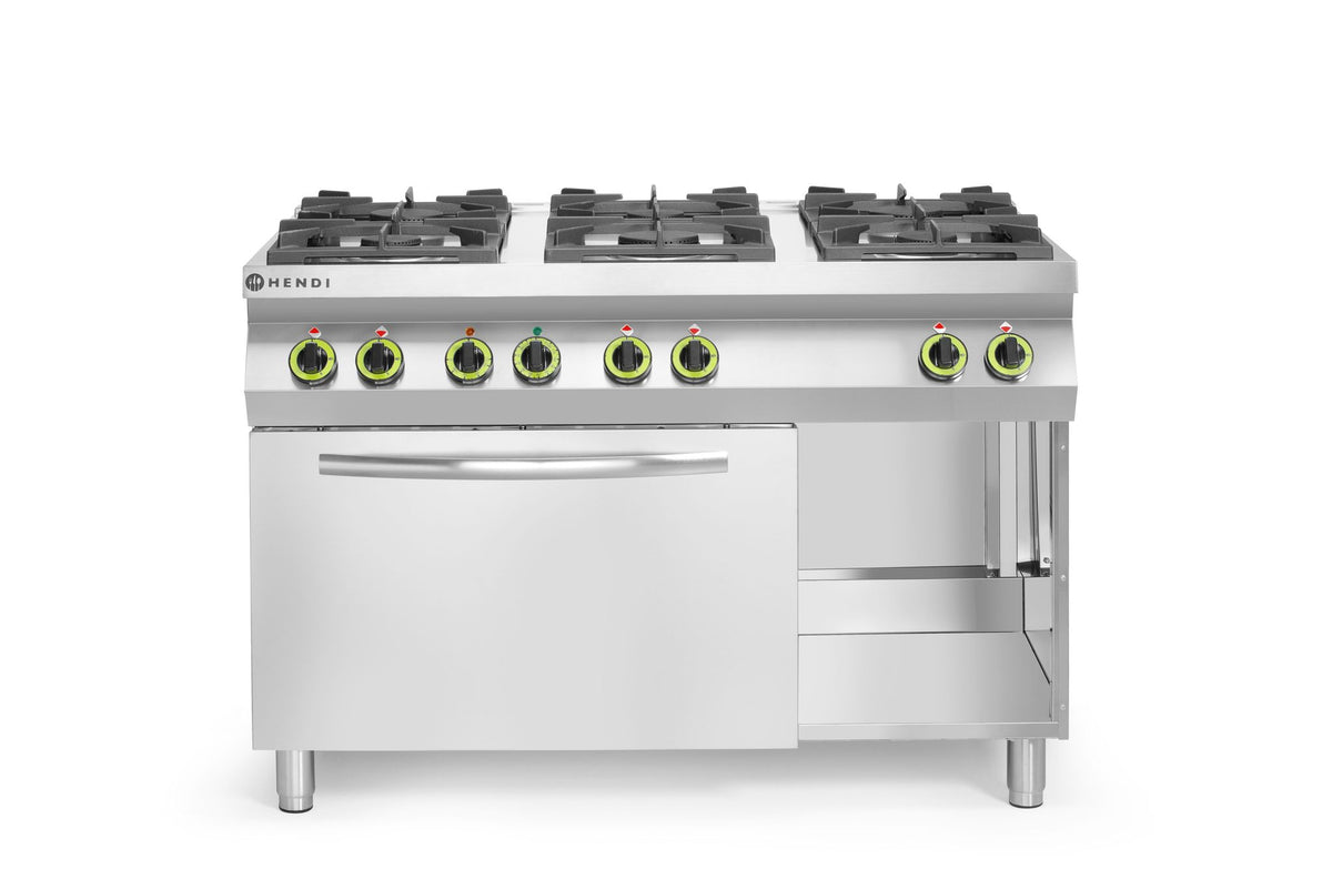 CUCINA A GAS KITCHEN LINE 6 BRUCIATORI CON FORNO A CONVEZIONE GN 1/1, HENDI, KITCHEN LINE, 230V/3000 - 225899