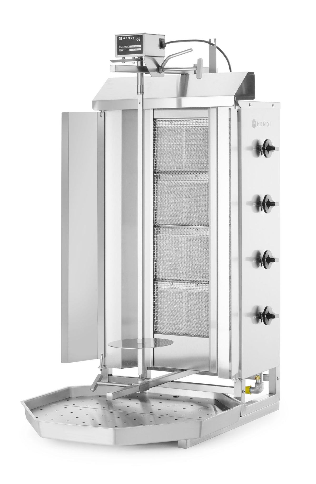 GRIGLIA KEBAB A GAS, HENDI, PROFI LINE, 230V/16W, 13KW, 735X745X(H)1110MM - 226001