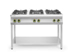 CUCINA A GAS A 6 FUOCHI CON SUPPORTO APERTO, HENDI, KITCHEN LINE, 28,5KW, 1200X700X(H)900MM - 226094