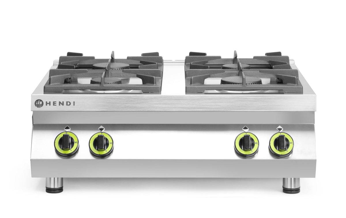 LINEA CUCINA A 4 FUOCHI PER CUCINA A GAS - PIANO DEL TAVOLO, HENDI, KITCHEN LINE, 19KW, 800X700X(H)3 - 227381
