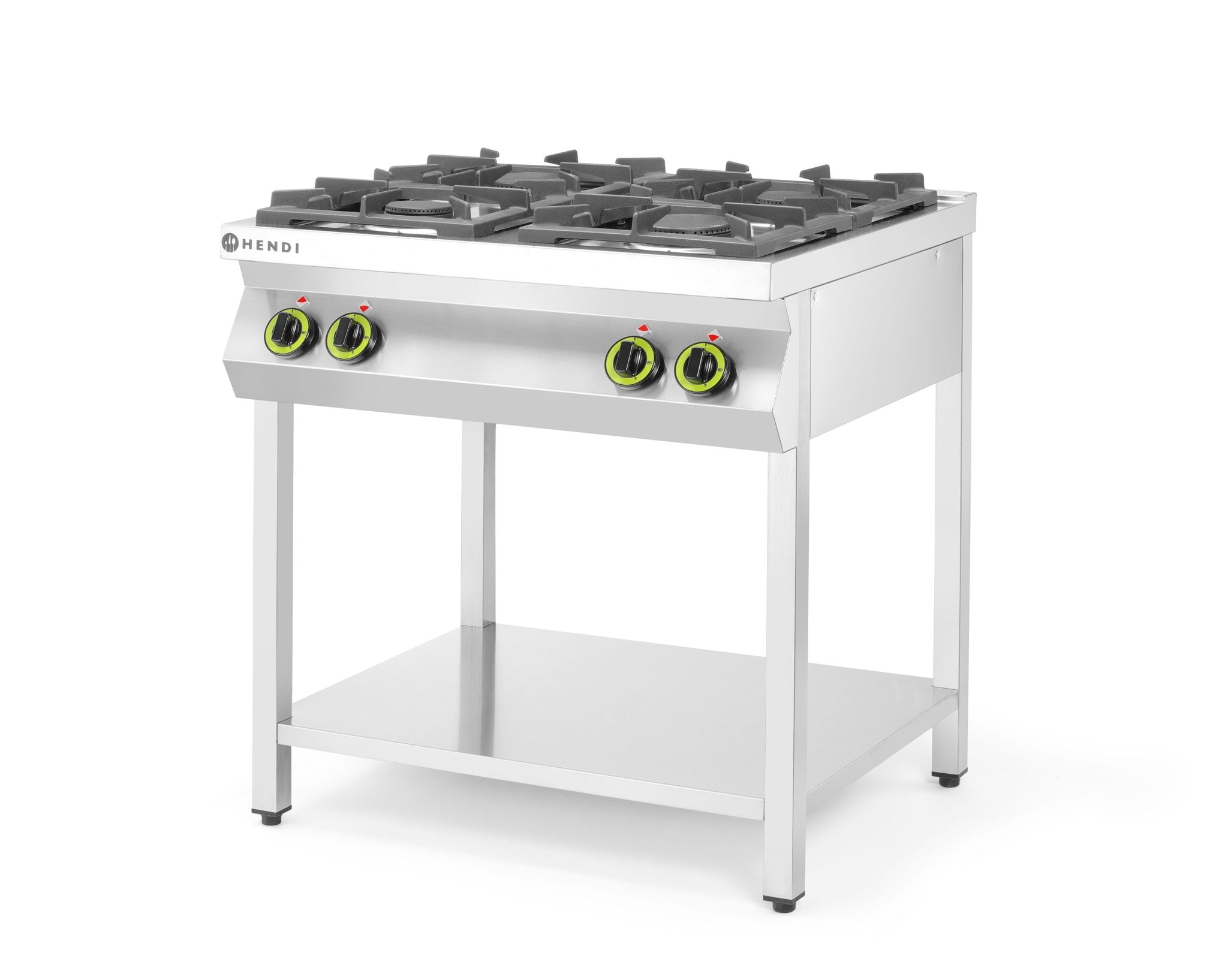 CUCINA A GAS CUCINA LINEA 4 BRUCIATORI CON SUPPORTO APERTO, HENDI, KITCHEN LINE, 19KW, 800X700X(H)90 - 227589