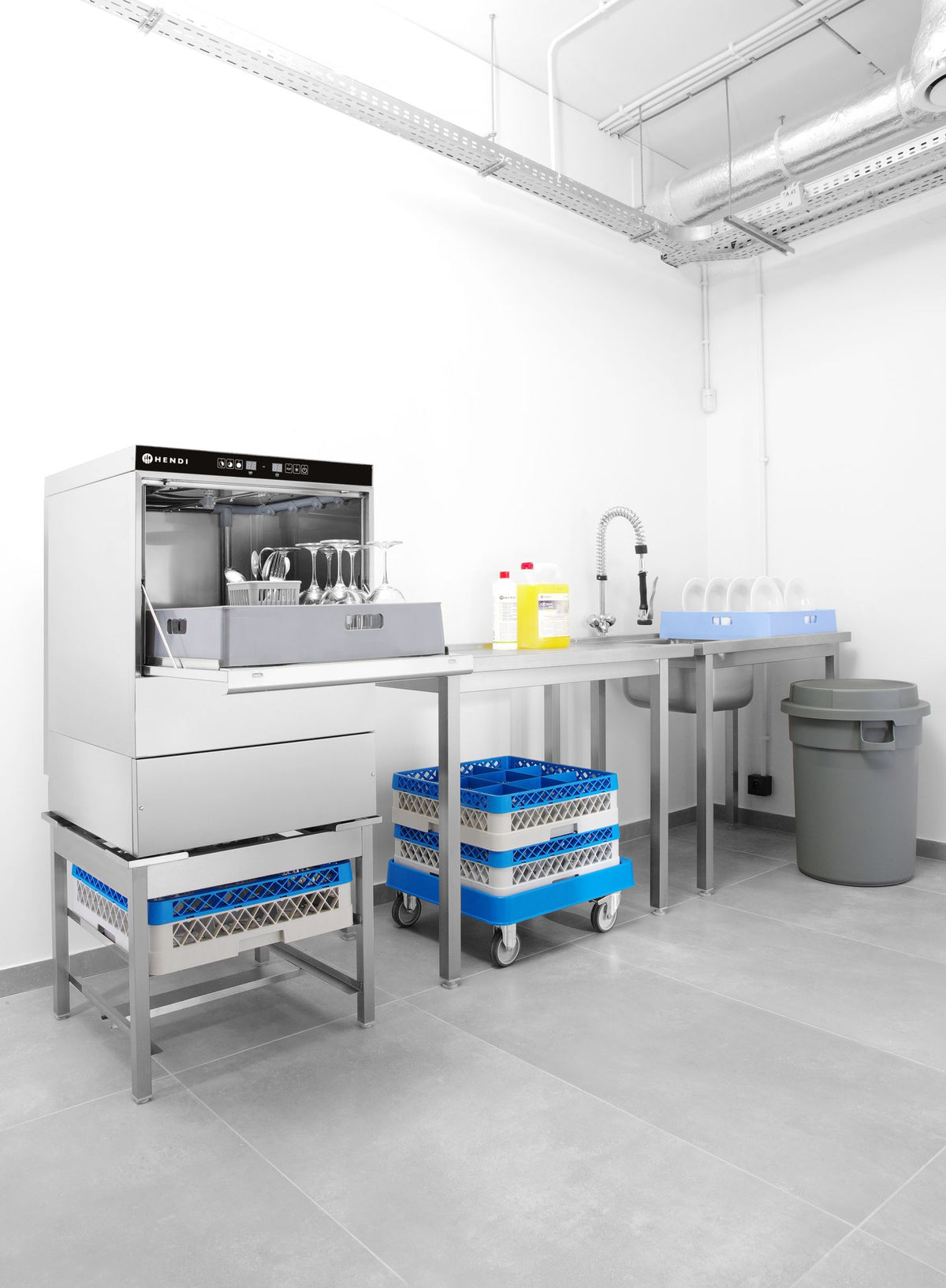 LAVASTOVIGLIE 50X50 - CONTROLLO ELETTRONICO, HENDI, 400V/6600W, 570X600X(H)830MM - 231753