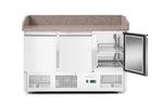 BANCO DA PIZZA CON TRE PORTE E VETRINETTA REFRIGERATA 380+40L, ARKTIC, 254L, 230V/400W, 1400X700X(H) - 232033