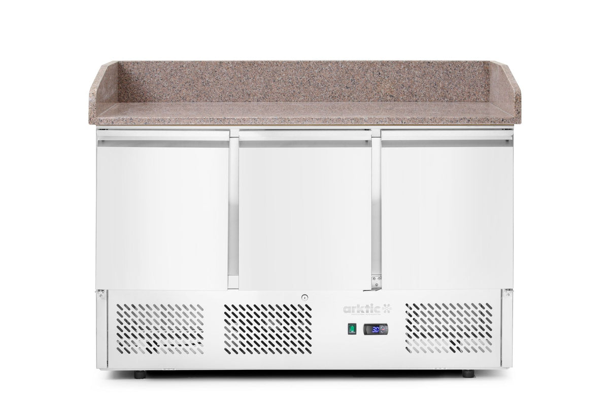 BANCO DA PIZZA CON TRE PORTE E VETRINETTA REFRIGERATA 380+40L, ARKTIC, 254L, 230V/400W, 1400X700X(H) - 232033