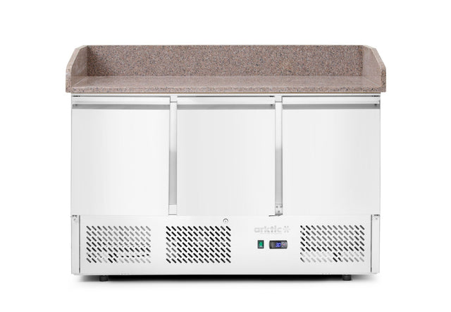 BANCO DA PIZZA CON TRE PORTE E VETRINETTA REFRIGERATA 380+40L, ARKTIC, 254L, 230V/400W, 1400X700X(H) - 232033